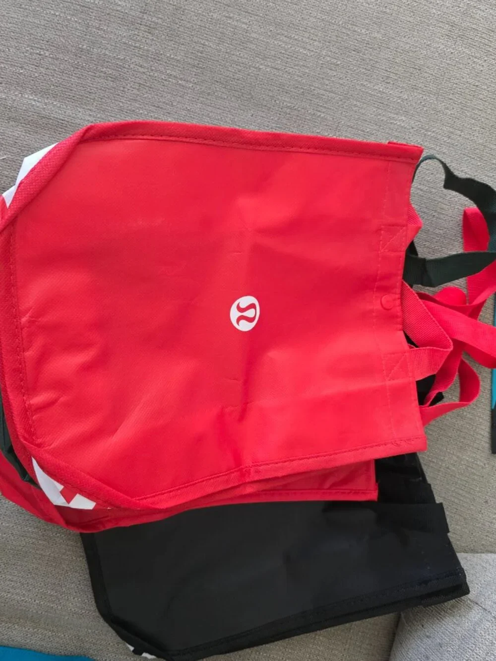 lululemon Reusable Shopper Tote Bag - Bundle (4) Legacy 2 Red, Black and Green